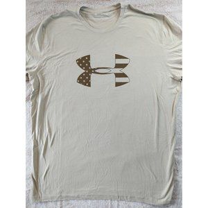 Under Armour Heat Gear Men's Khaki T-Shirt Size 2XL Loose Fit